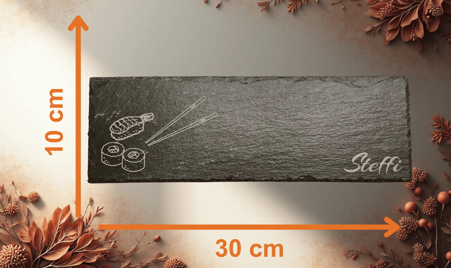 Personalisierte Schieferplatte 30x10 cm mit Gravur