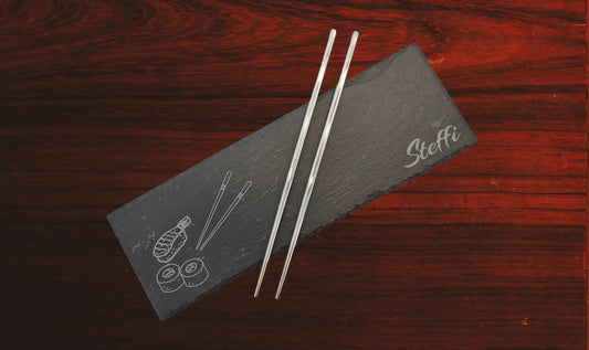 Personalisierte Schieferplatte 30x10 cm mit Gravur