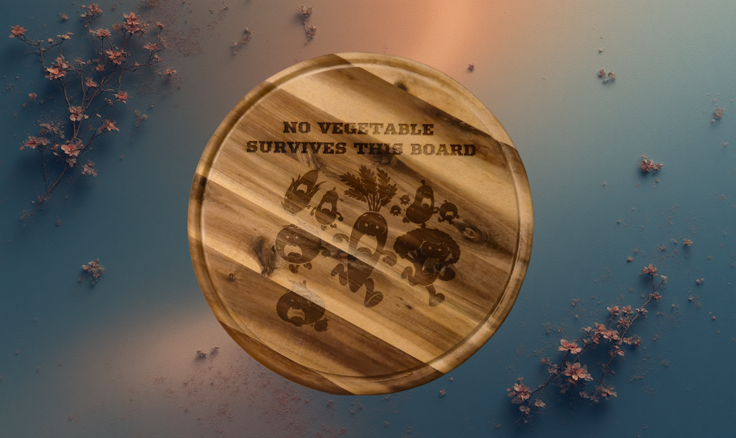 Rundes Akazienholz Schneidebrett | 30×30