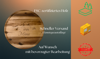 Rundes Akazienholz Schneidebrett | 30×30