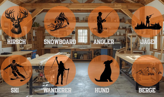 Frühstücks- & Brotzeitbrett aus Holz Motive